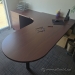 Mahogany L Suite Office Desk w/ Drawer Storage, Rounded Runoff